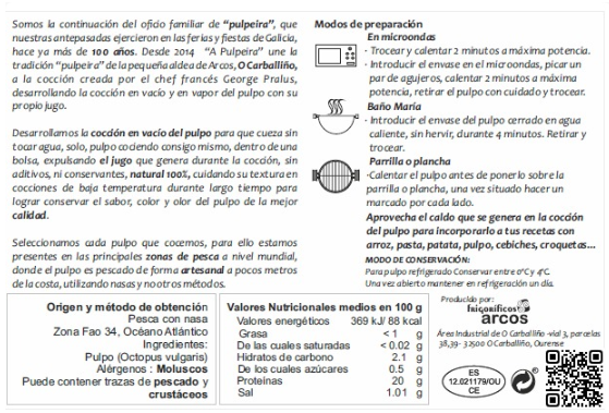 Spanish Boiled Octopus Legs in own Juice 2pc/pk (400/500g)