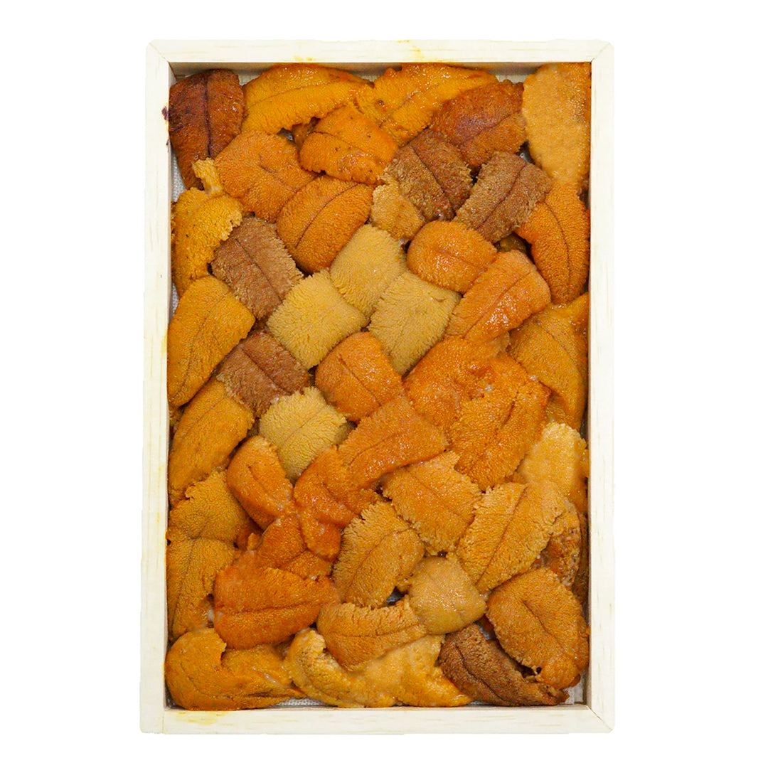 Mixed Bara Bafun uni is one of the most used unis in the market today, chefs all over the world use this uni not only for sashimi but especially for pasta and many other decadent cooked Uni dishes. Hokkaido uni is fatter and creamier in taste than the other uni out in the markets, and because it is a mixed Bara you will get to taste both yellow and red uni at the same time.