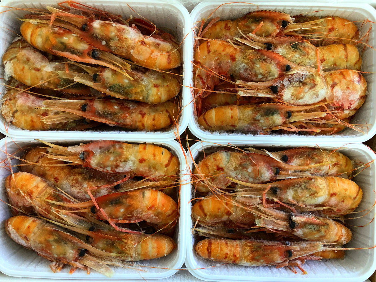 Our Botan Ebi, also known as "Large Button Prawn", is caught in the most northern part of Hokkaido called "Rishiri", at depths between 300 to 500 metres they are immediately Flash frozen on board the vessels to maintain its utmost freshness. Botan Ebi is the most used when it comes to the perfect centerpiece for your chirashi bowls ! Just one of these large juicy prawns would leave any diner in awe. Botan Ebi are easy to peel and extremely sweet, their heads also make for an amazind stock or sauce!