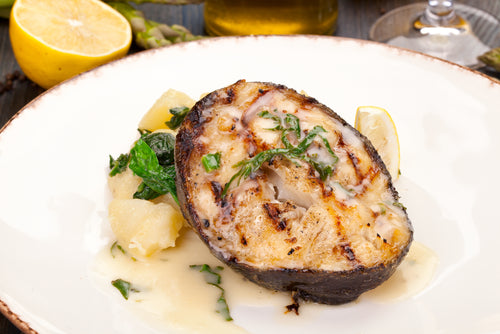 Frozen Cod Steak Circular Cut Bone In Skin On (200g)