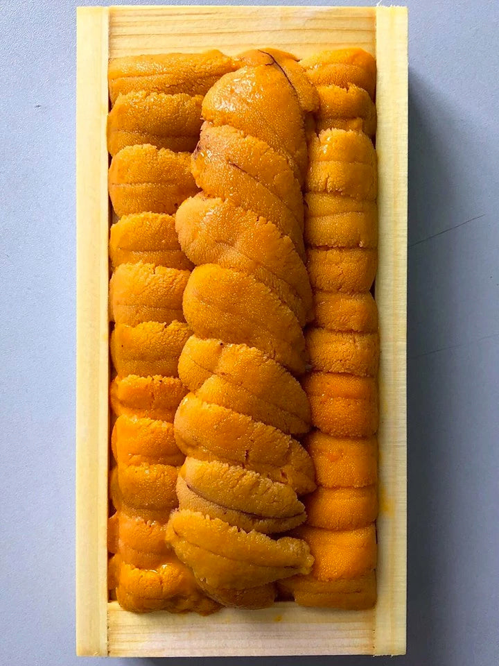 Bafun Uni Narabi Yellow Half Box 100-120g Hokkaido Sea Urchin Auction grade Shiki SG