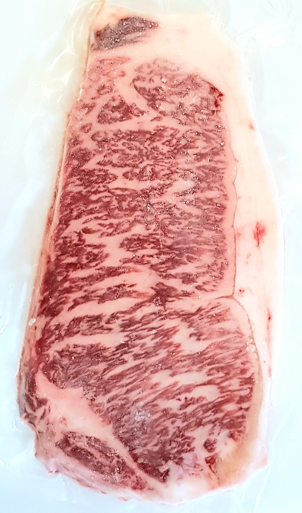 A4 Striploin is usually the most used part in Japanese Wagyu cuisine and the meat has a cap of fat which runs through the top part of the steak. This gives an extra fatty melt in your mouth feel with A5 grade meat in the center portion, providing the full Japanese beef flavor.